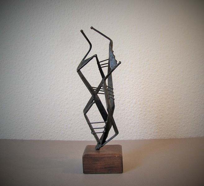 Vintage Metal Abstract Marquette Sculpture Mid Century Desk Sculpture Art Sculpture Vinterior