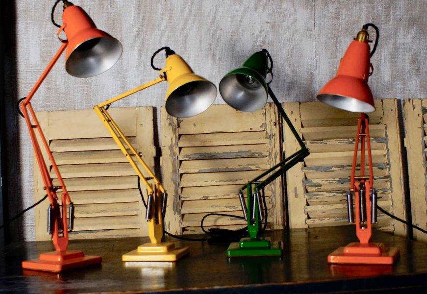 orange anglepoise lamp