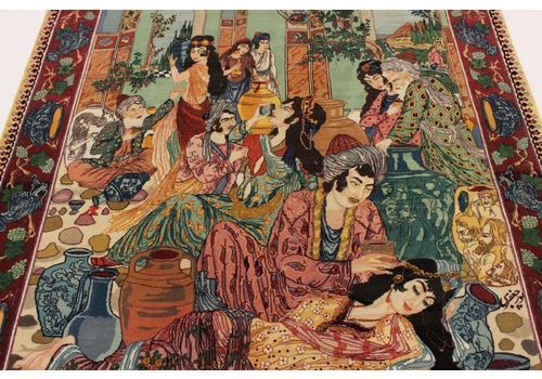 Täbrizi Picture Of Poet Kharram Fine Persian Rug Oriental Rug 2,22 X 1,53