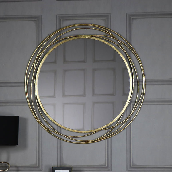 Extra Large Round Antique Gold Mirror 92cm X