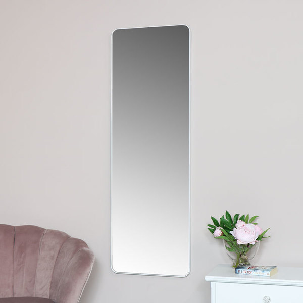 Tall White Wall Floor Leaner Mirror 47cm X 142cm