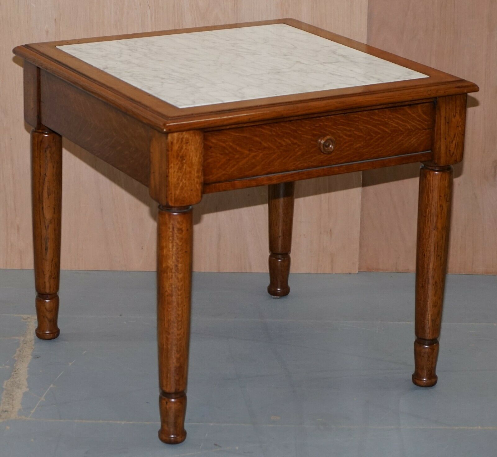 Ralph Lauren Large Side Table With Marble Top Single Drawer