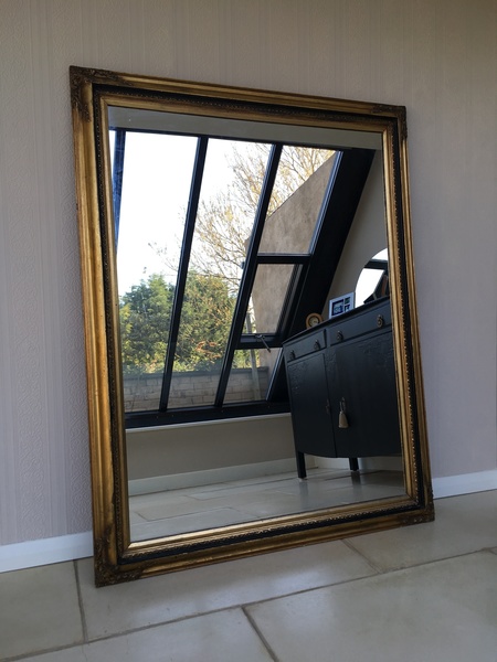Beautiful Huge Rectangular Baroque Rococo Ornate Vintage Wall Mirror Gilt Floor