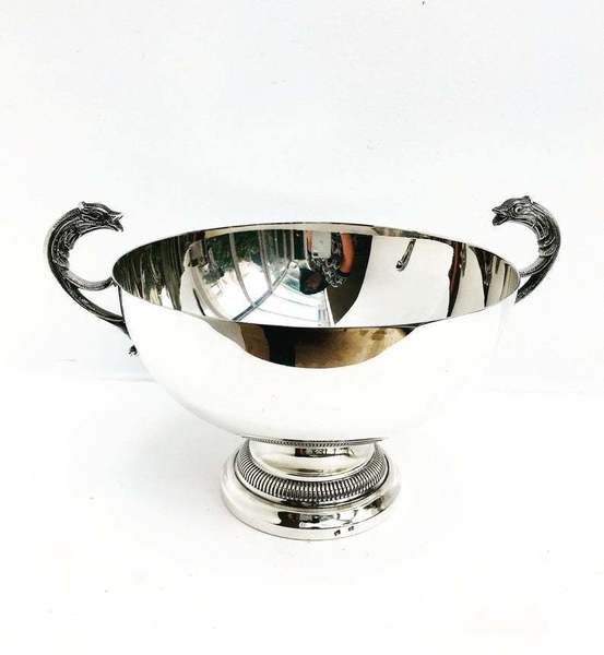 Centerpiece Fruit Bowl Antique Silver Plated Footed Dish Double Handled Victorian Fish Vintage English Centerpiece Fruit Bowl Antique Silver Plated Footed Dish Double Handled Victorian Fish Vintage English