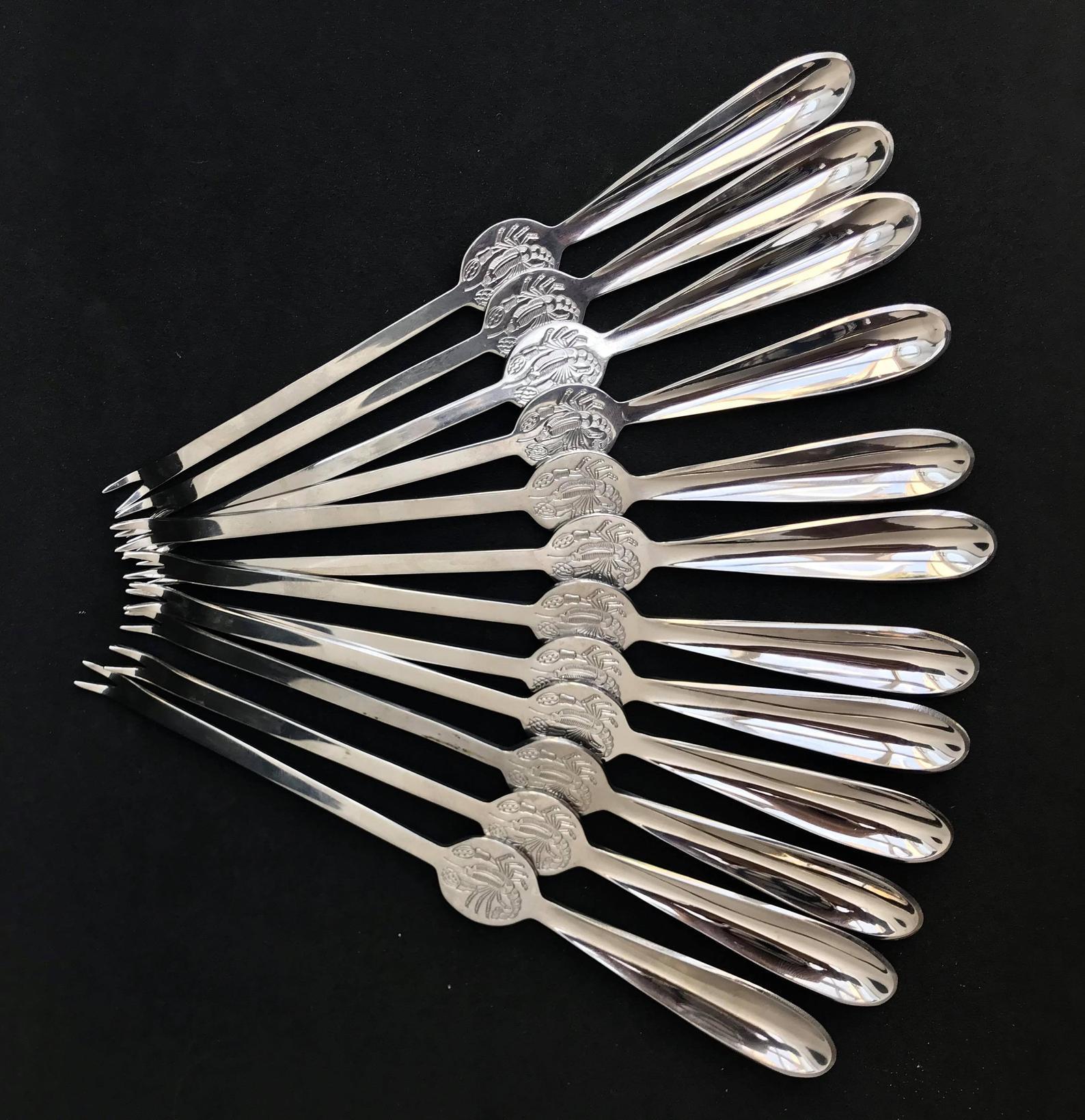 Lobster Fork Set Vintage 12 Seafood Picks Lobster Pick Forks Gero