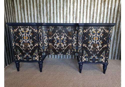 Sale Price Upcycled, Restyled Mahogany Sideboard, Lovingly Decoupaged In Siouxsie Wallpaper By Anna Hayman Designs.