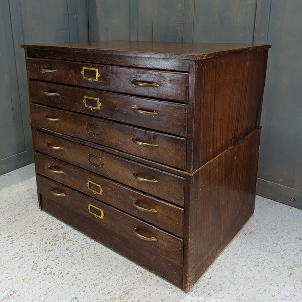 Compact Vintage 1950’s Hardwood Plan Chest Vestment Press Vinterior