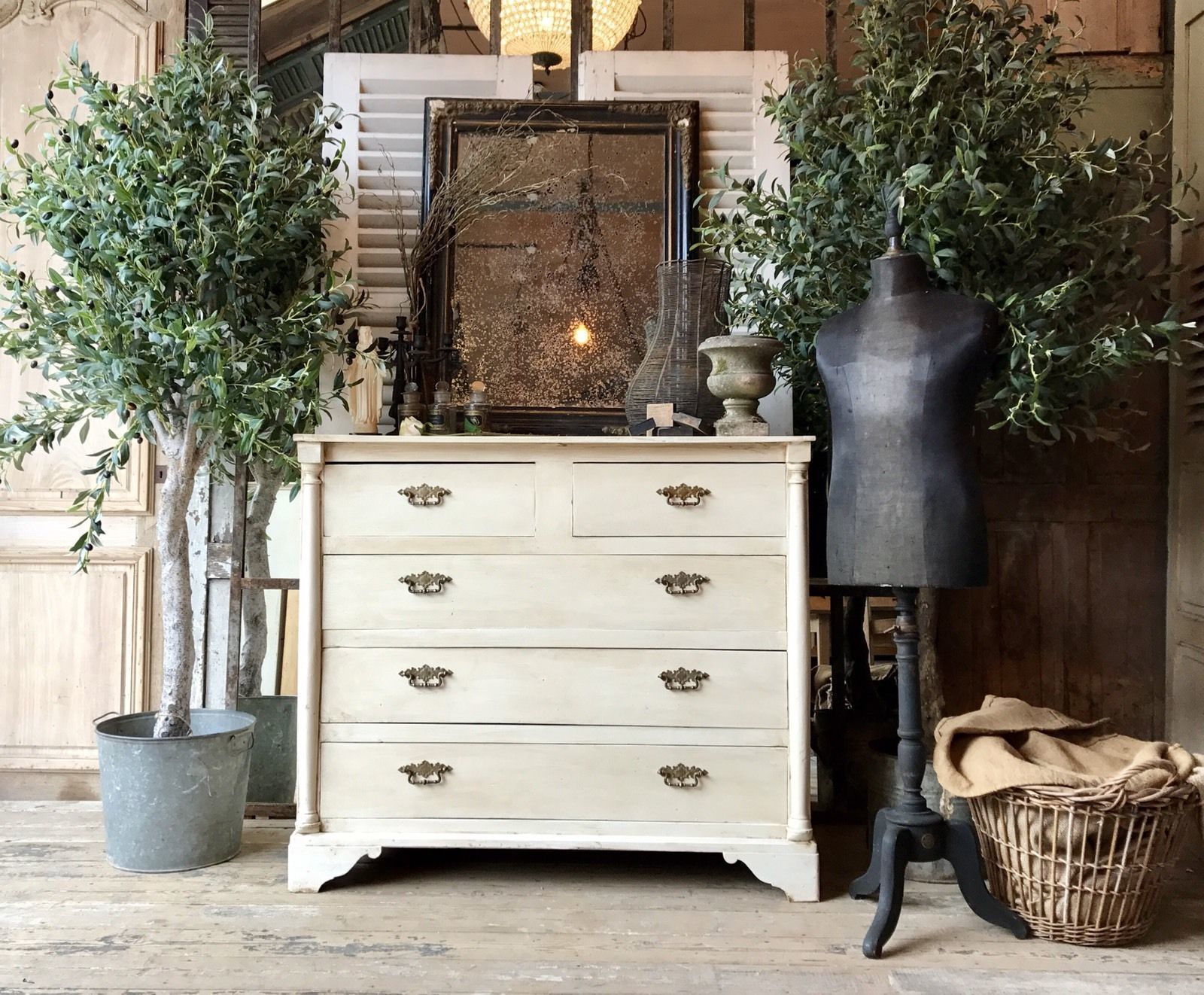 Vintage French Hand Painted Chest Of Drawers Vinterior