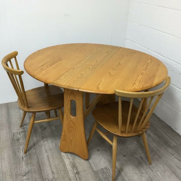 Vintage Retro Ercol Windsor Gate Leg Extending Dining Table Compact Lt