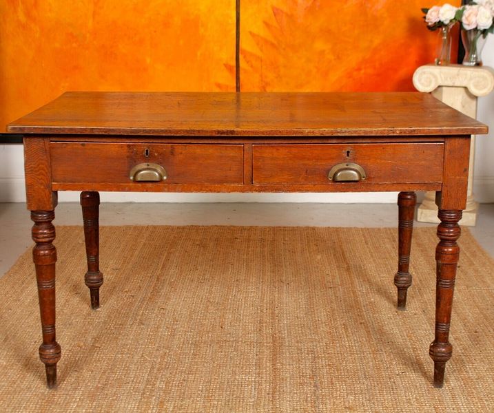 Antique Oak Desk Library Writing Table Victorian 19th Century Antique Oak Desk Library Writing Table