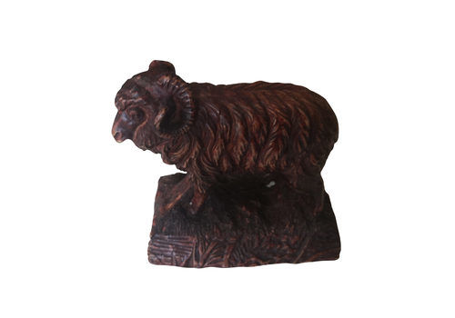 Antique Black Forest Wood Carving Of A Ram