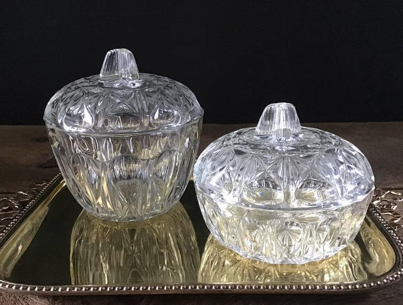 Glass Vanity Set, Dressing Table Set VINTAGE GLASS: DRESSING TABLE BOTTLE