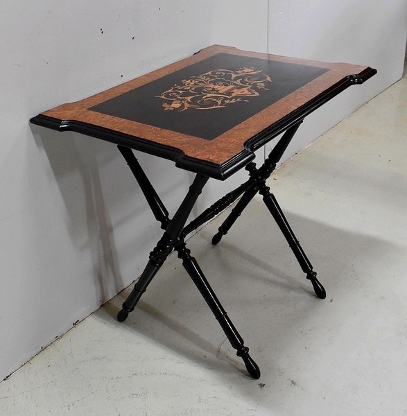 Small Inlaid Folding Table, Napoleon III Period  Xi Xth photo furniture