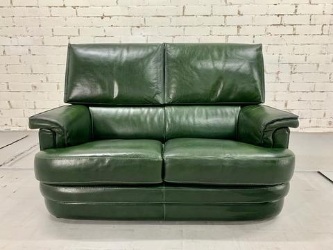 Vintage Italian Leather Sofa In Beautiful British Racing Green Unknown Vinterior