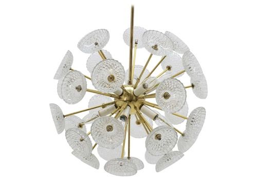 Kamenický šenov Sputnik / Dandelion / Chandelier / Pendant, 1970s