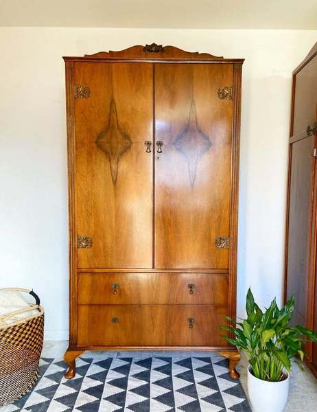 Vintage Wardrobe Ornate Armoire Vinterior