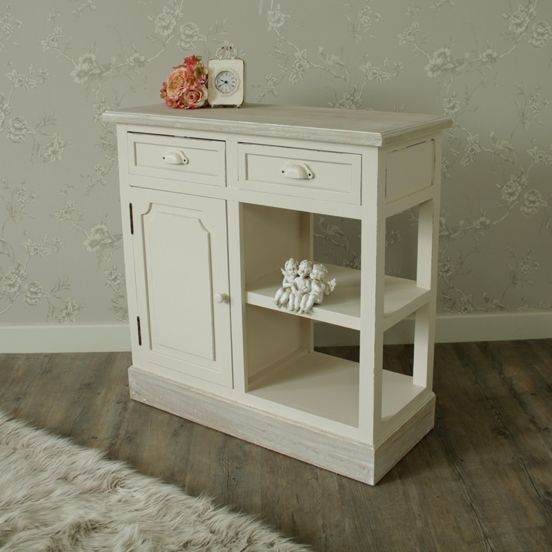 Cream Kitchen Unit Sideboard With Drawer Shelving Storage Lyon