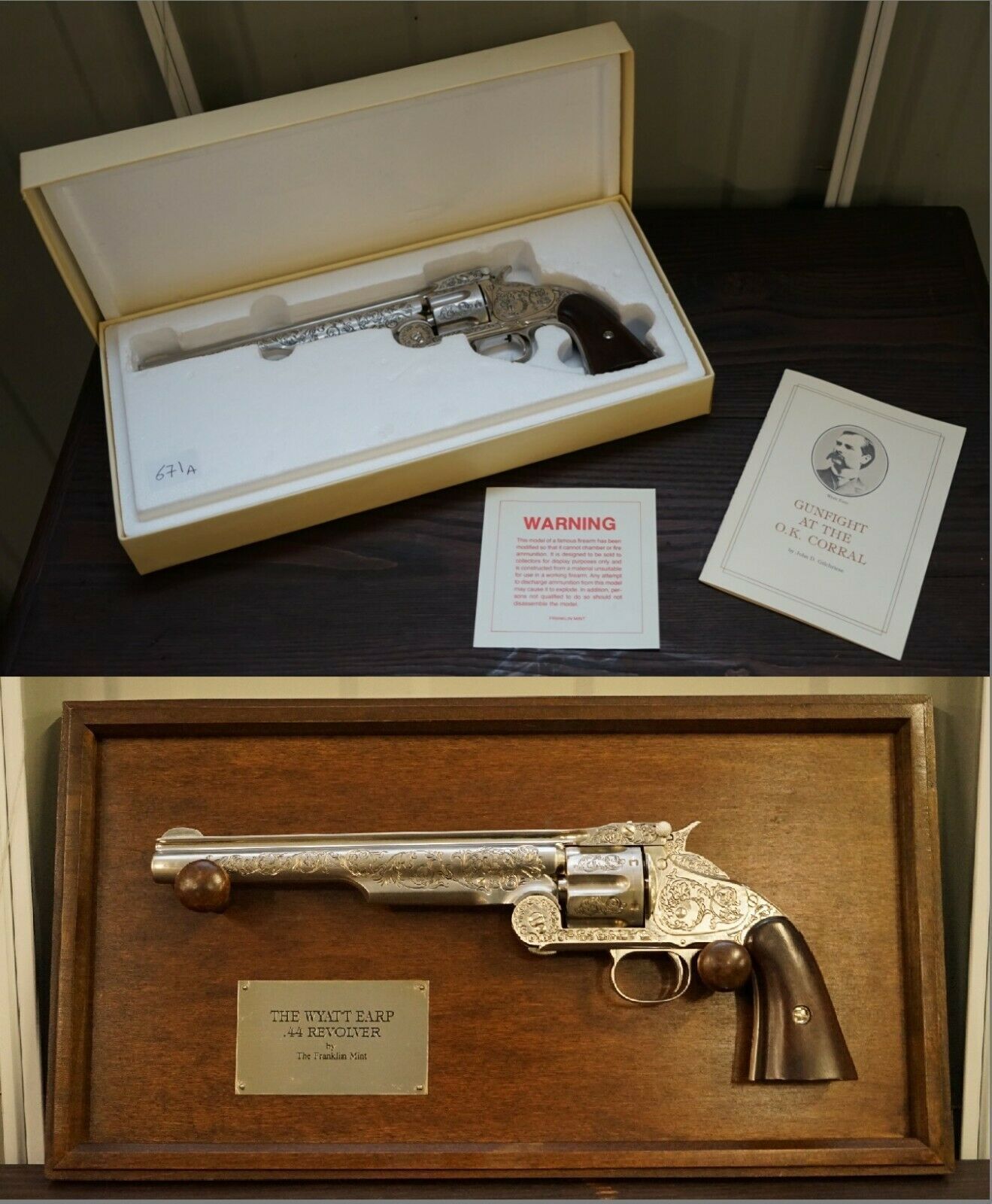 Stunning Franklin Mint Wyatt Earp .44 Replica Revolver Used At The O.K