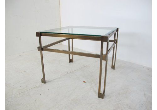 Regency Brass & Glass Side Table By Peter Ghyczy, 1970s