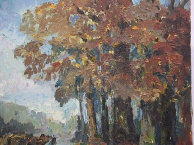 Plowing Oil On Canvas Signed Kiraval X Xth photo Art