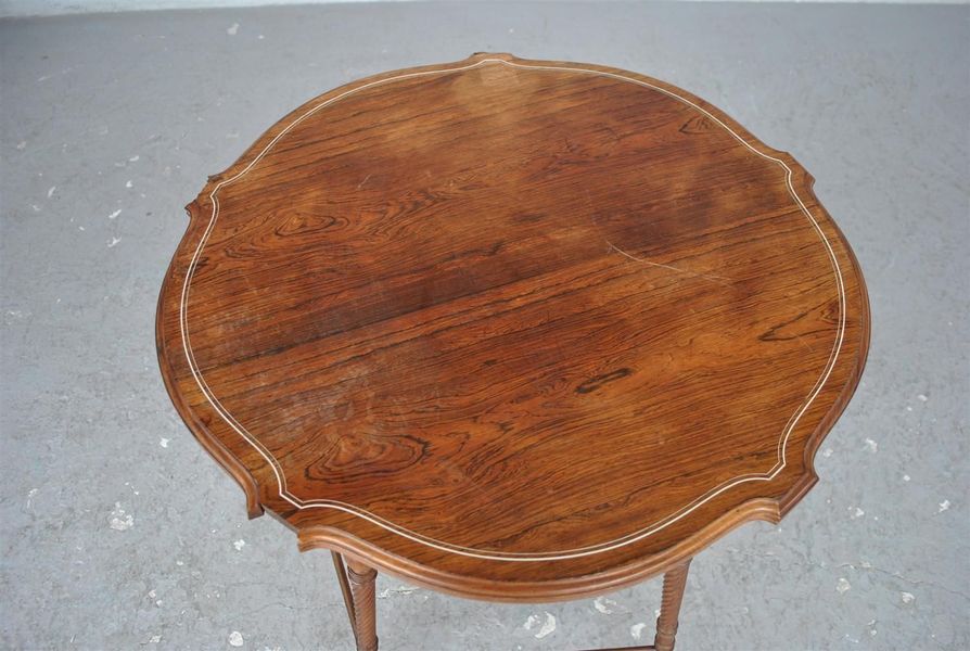 Xi Xth Century Side Table In Solid Rosewood And Inlays photo furniture