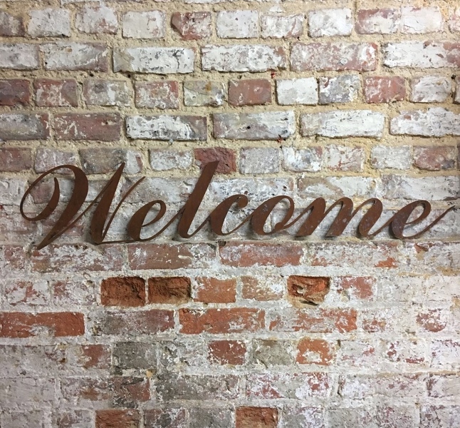 Rusty Welcome Lettering Letters Sign Metal Home Bar Pub Vintage Wedding Pub Beer Rustic Warehouse Vinterior