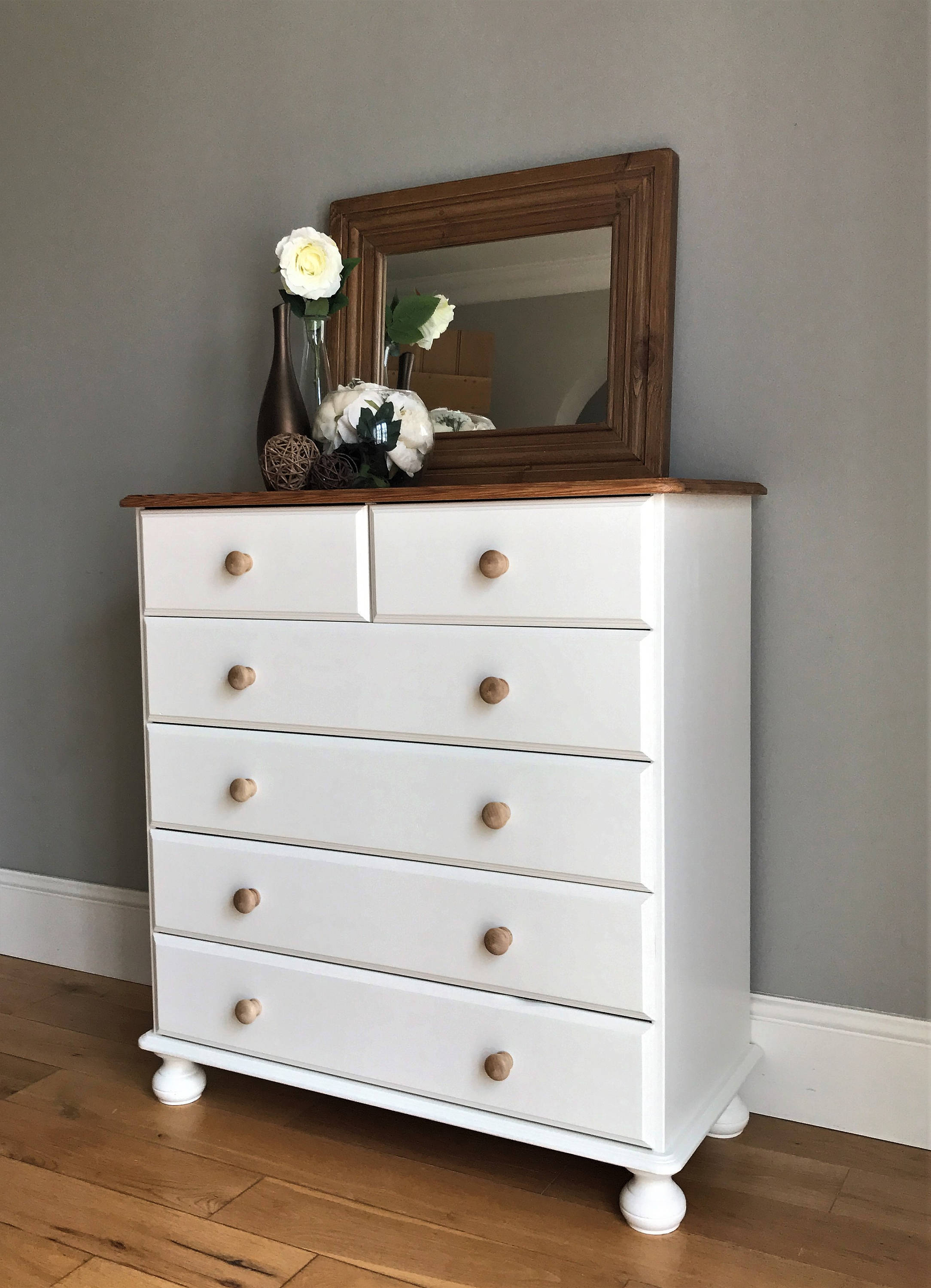 Cream Painted Pine Chest Of Drawers Vinterior