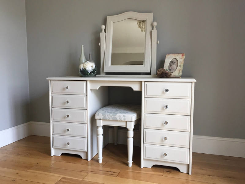 Cream Painted Pine Dressing Table Set Vinterior
