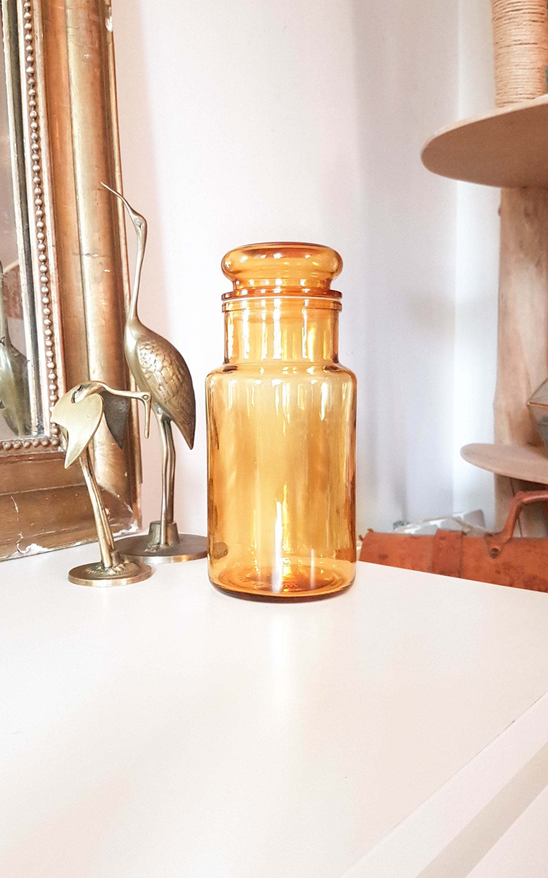 Bottle Glass Jars Vintage Bottle Large Storage Jar Container Brown