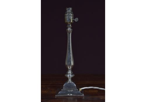 Antique Silver Plated Brass Desk Lamp