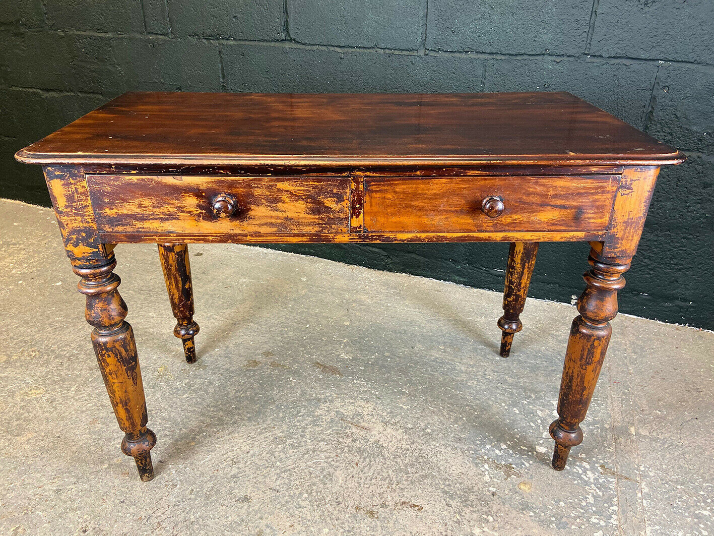 Antique Hall Table With Twin Fronted Drawers Vinterior