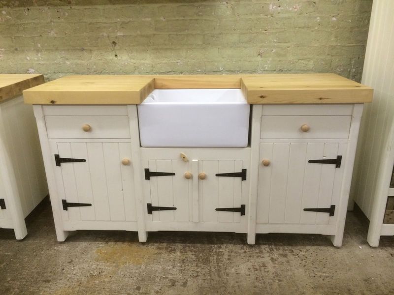 A Pine Freestanding Kitchen Belfast Butler Sink Unit Vinterior