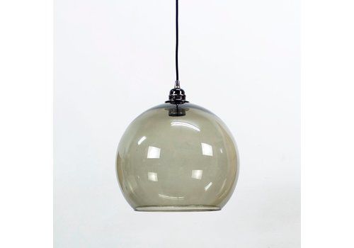 Grey Glass Globe Pendant, 1970s