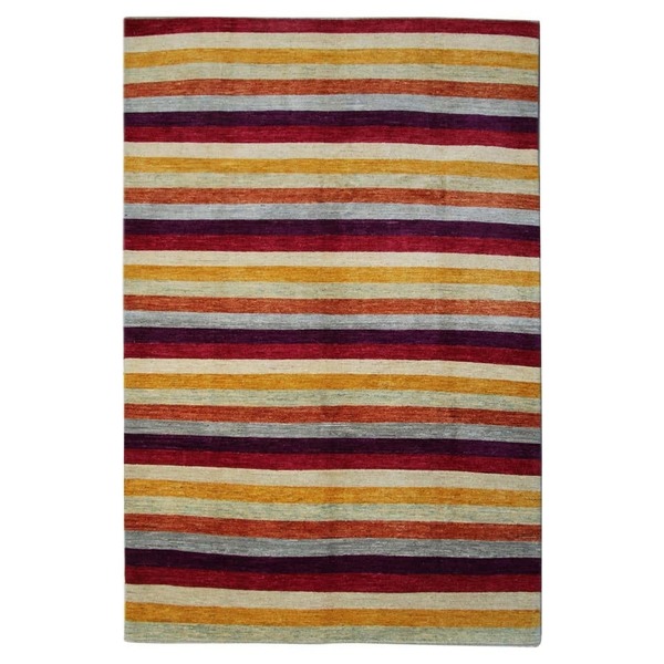 Contemporary Striped Area Rug Multicolored Modern Bedroom Rug Vinterior