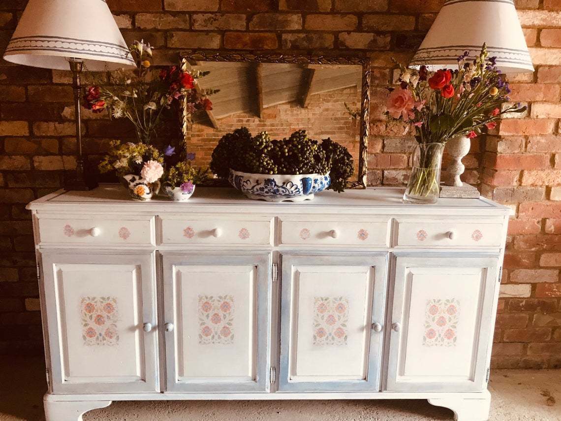 Large Vintage Farm House Sideboard/Upcycled Antique Sideboard/Large Painted Sideboard/Large