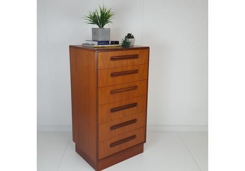 Gplan Tall Boy   Teak Chest Of Drawers