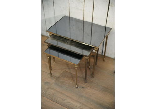 Brass And Mirror Nesting Tables