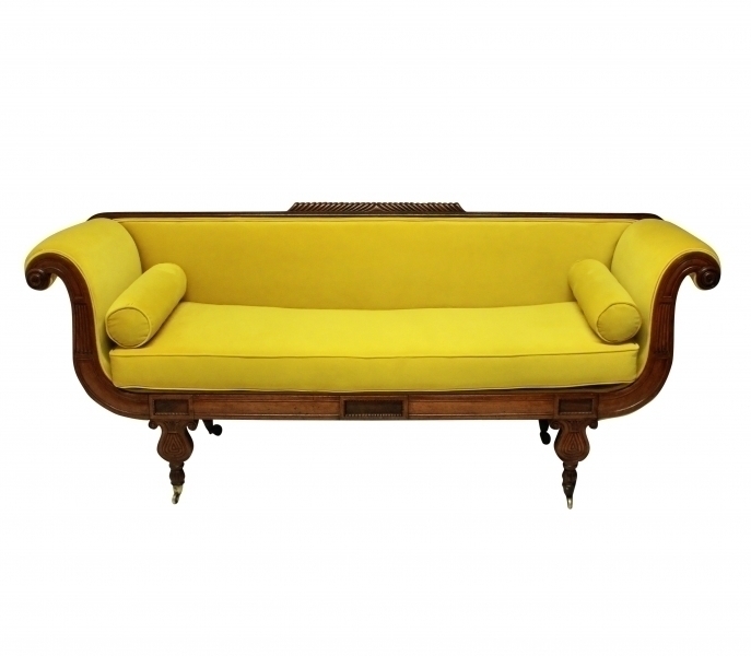 A Regency Daybed In Chartreuse Velvet | Vinterior