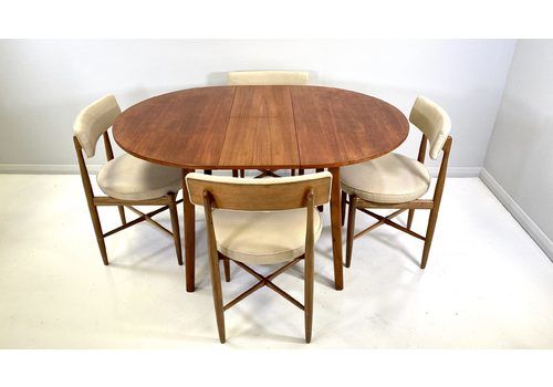 Small Round Teak Extending Dining Table