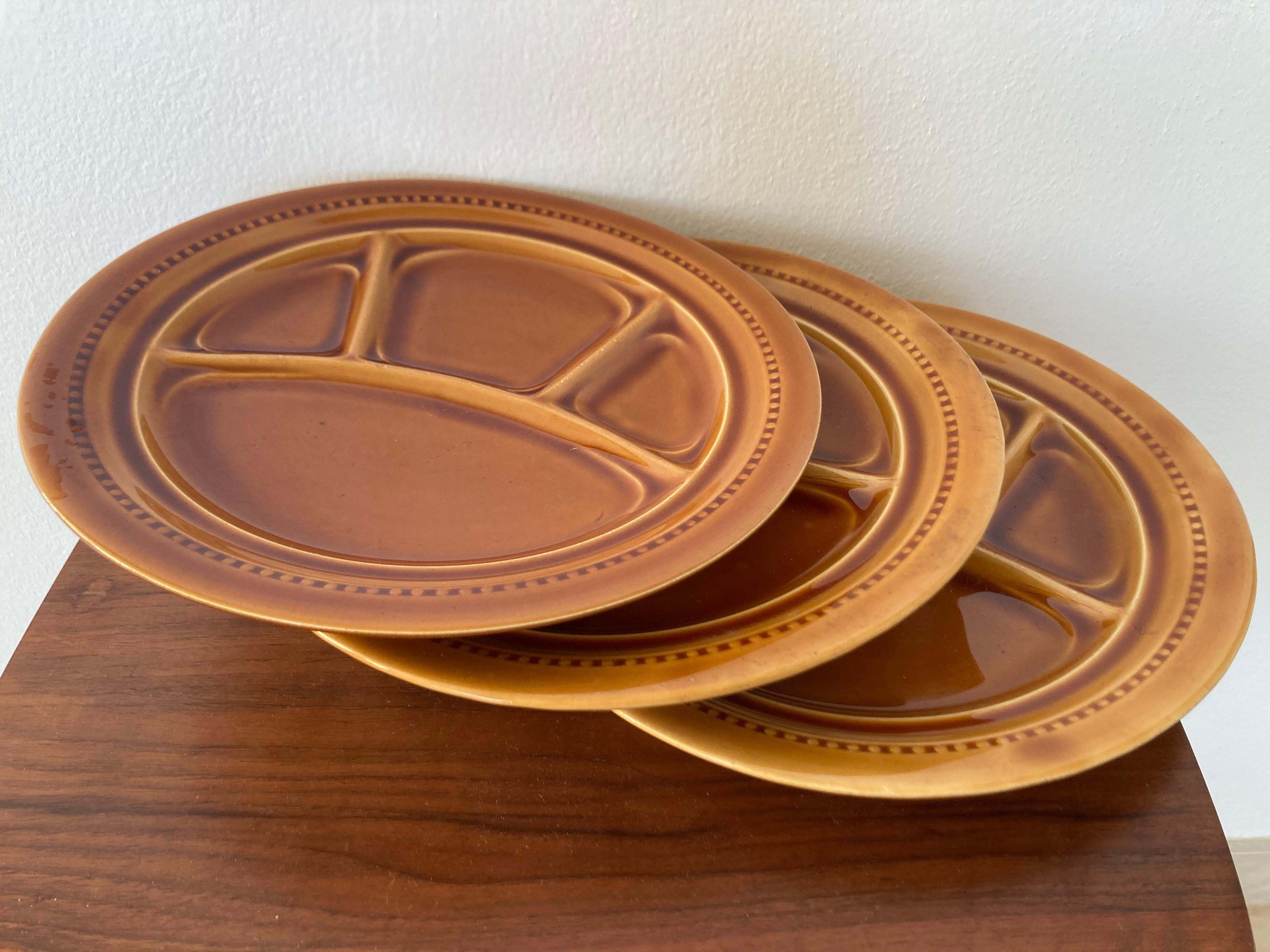 Set Of Three Fondue Plates, Gien Pottery, France / 1970s Gien Vinterior