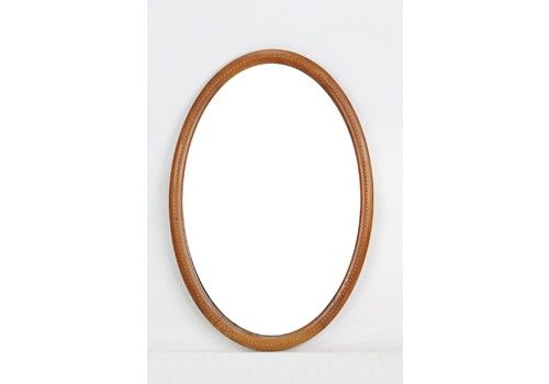 Edwardian Mahogany & Inlaid Oval Mirror