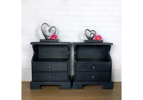 Bedside Drawers Set In Navy Blue