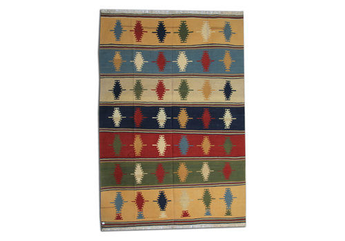 Vintage Persian Carpet Striped Rug, Qashqai Kilim Rugs For Sale 211 X 293 Cm