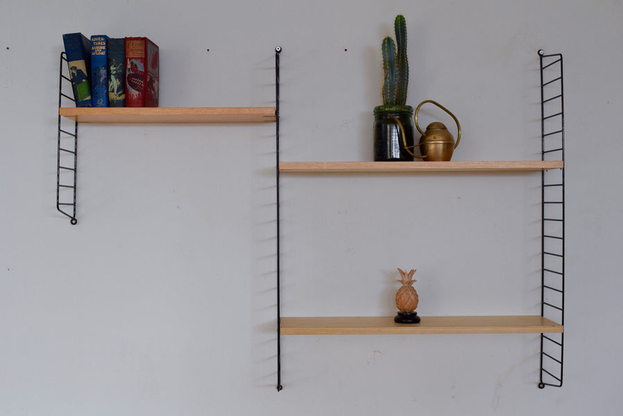 String Shelving Unit Bookcase Vintage Mid Century Ladderax Style