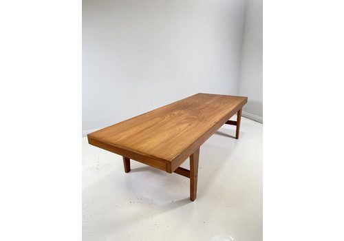 Long Danish Coffee Table With End Drawers