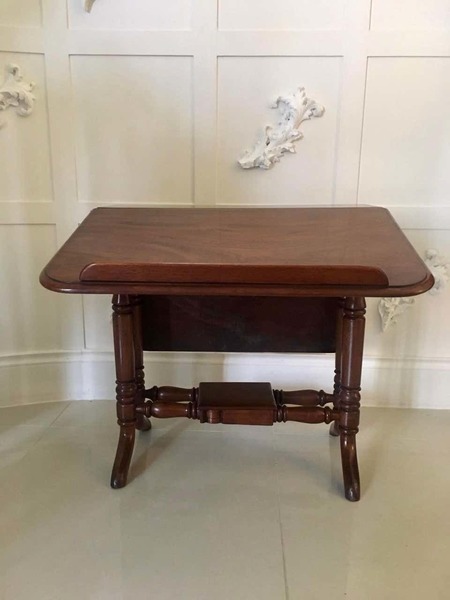 Antique Victorian Mahogany Sutherland Reading Table photo furniture