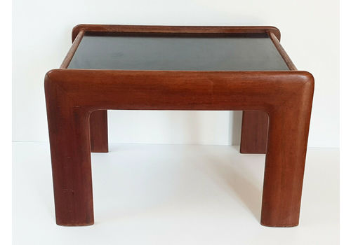 1960s Scandinavian Sofa Coffee Table In Solid Teak & Vintage Black Formica