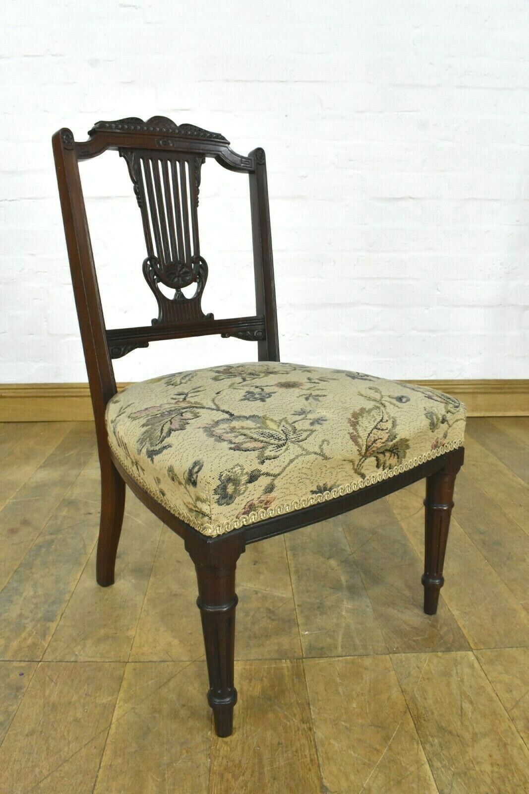 Antique Edwardian Carved Childs Occasional Chair Teddy Bear Chair