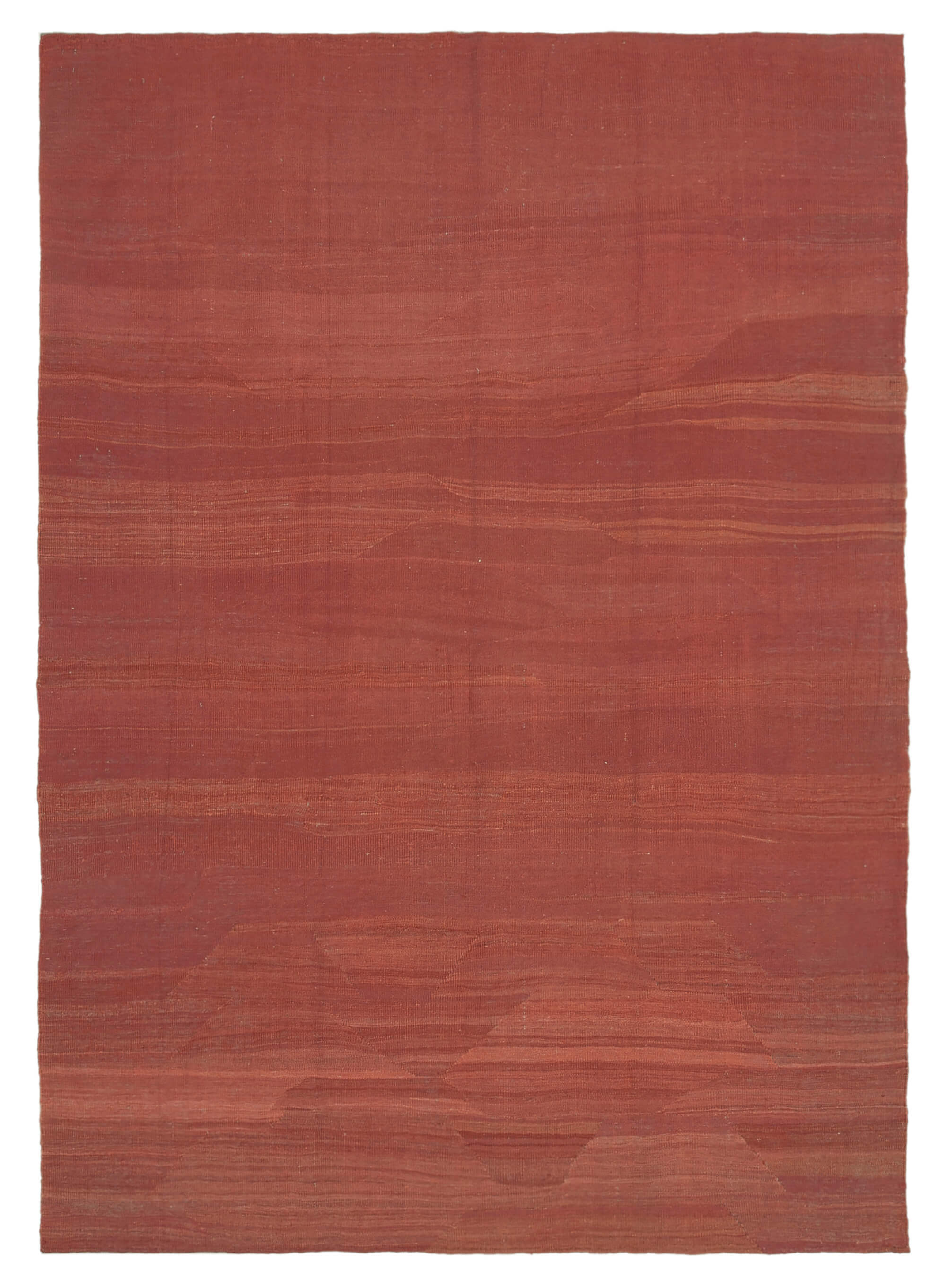 Handmade Contemporary Wool Red Kilim Rug Vinterior