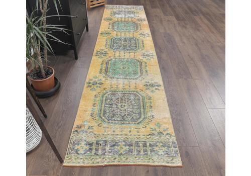 3x12 Orange Turkish Vintage Runner, Oushak Handmade Wool Rug, Floral Hallway Rugs, Farmhouse Decor, One Of A Kind, Folk Art, Anatolian
